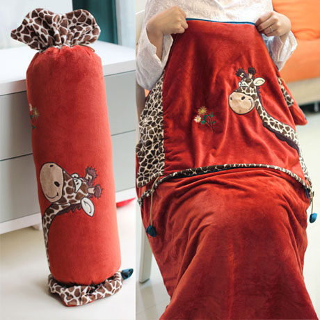 抱枕被子两用冬季汽车枕头被子二合一车载糖果枕长条枕车用空调被