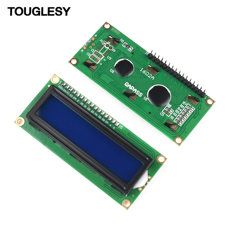 速发LCD1602A液晶显示屏蓝屏黄绿屏灰屏黄屏5V3.3V焊排针IIC/I2C