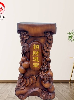 工艺品底座佛像落地支架托架装饰摆件佛像貔貅鼎马牛船关公木座