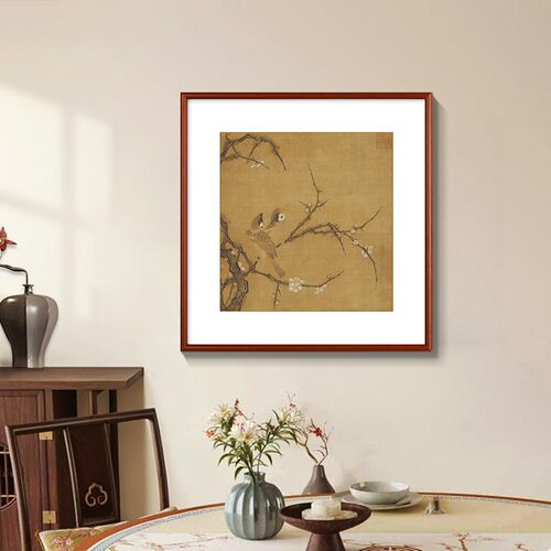 宋代花鸟斗方装饰画中式名家国画客厅沙发背景墙书房茶室玄关挂画