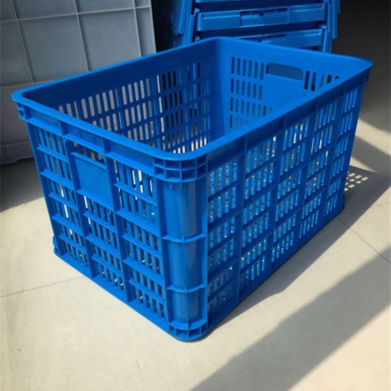 加厚水果塑料筐长方形虾苗胶框收纳箱快递货框镂空筐子物流周转箱