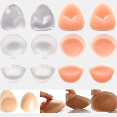 1 Pair Push Up Silicone Triangle Bikini Swimsuit Bra Insert