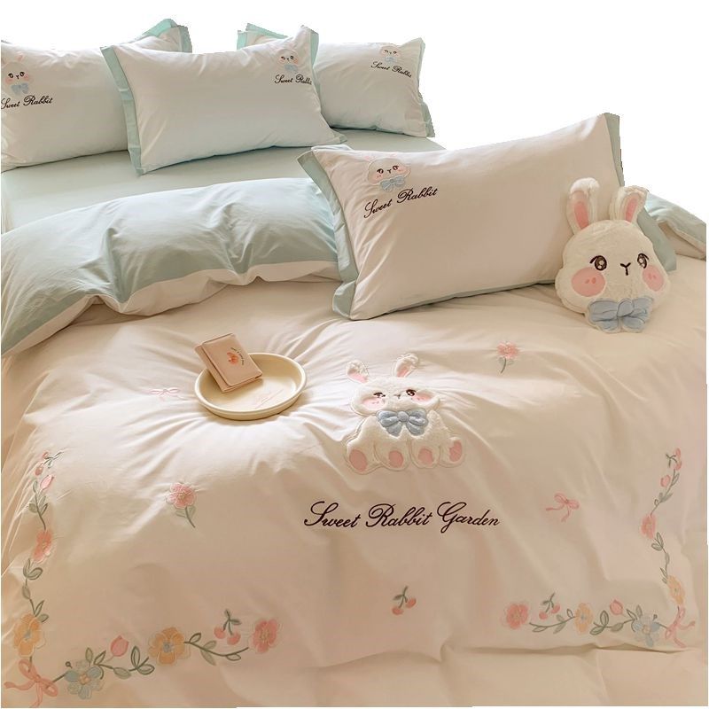 可爱少女心全棉四件套长绒棉卡通儿童高级感床上用品床单被套,床上用品,床品套件/四件套/多件套,淘宝优惠券,粉丝福利购,淘宝优惠卷