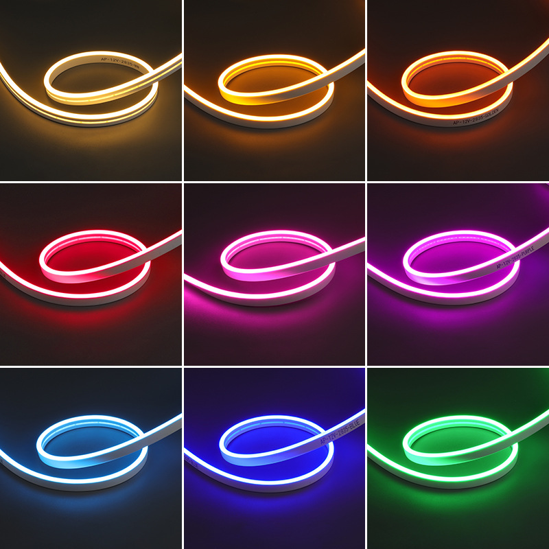 led柔性灯带矽胶七彩幻彩霓虹灯护栏灯流水跑J马广告灯12V24V220V
