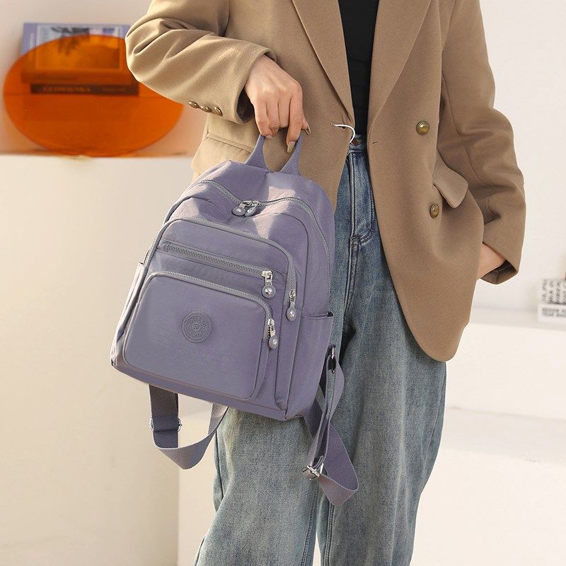 驰豹2024新款女士多层双肩包牛津布休闲时尚防水帆布书包百搭背包,箱包皮具/热销女包/男包,双肩背包,淘宝优惠券,粉丝福利购,淘宝优惠卷