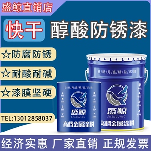 红丹底漆醇酸磁漆调和漆铁门栏杆彩色钢瓦翻新小桶金属防锈漆门油