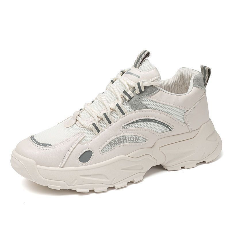 男鞋夏季透气百搭休闲青少年跑步老爹鞋2024新款网面薄款运动白鞋,流行男鞋,时尚休闲鞋,淘宝优惠券,粉丝福利购,淘宝优惠卷