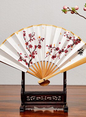 1S7E4-5寸迷你n折扇小扇子古风男女随身便携折叠扇空白宣纸夏季di