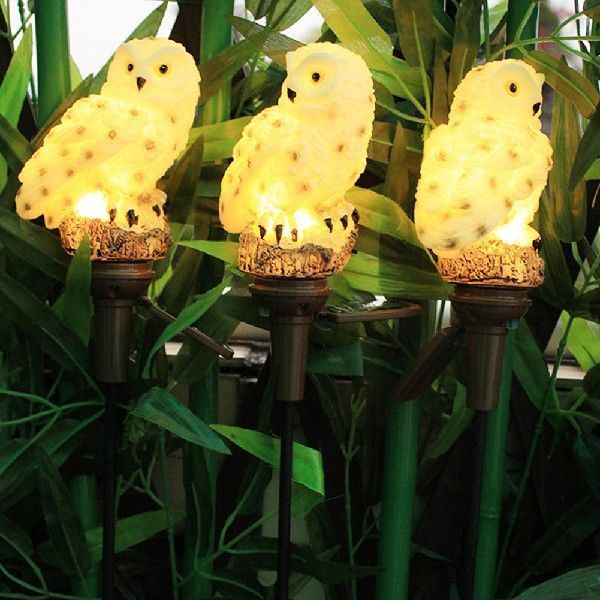 apcs Scol2r LaD Lights Outdoor Decorative Lawn StEke Owl