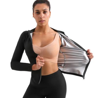 Women Sauna Shrit With Sleeves Gym Hot Sweat Suit Weight Los