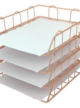 4 Pcs Metal File Tray Desk Accessorie azine Holder File Offi