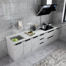简易橱柜组装家用石英石现代整体厨房厨柜灶台柜一体经济型出租房