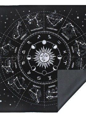 12 Constellations Tarot Card Tablecloth Velvet Divination Al