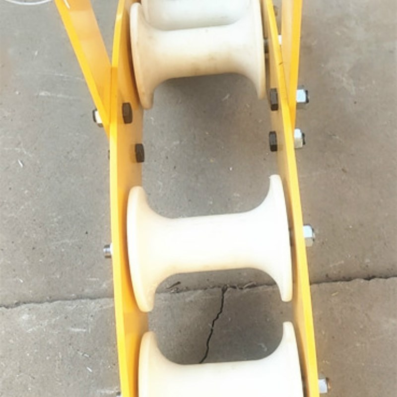 3轮4轮电缆组合式放线滑轮多轮滑车转向吊环式光缆走线滑车