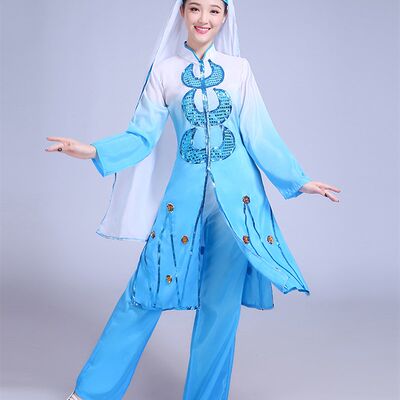 极速发货高品质东乡族撒拉族回族舞蹈服装女成人T宁夏少数民族穆