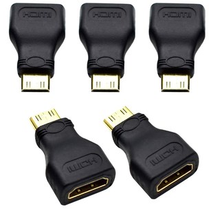 5Pcs Mini HDMI Adapter Gold-Plated 1080P HDM Mini Male HDMI