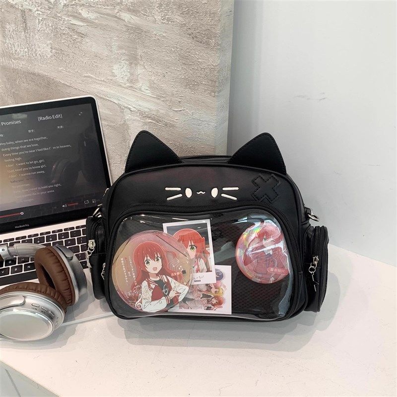 学院风可爱猫咪高级感双肩痛包2024新款diy通勤单肩包百搭斜挎包,箱包皮具/热销女包/男包,手拿包,淘宝优惠券,粉丝福利购,淘宝优惠卷