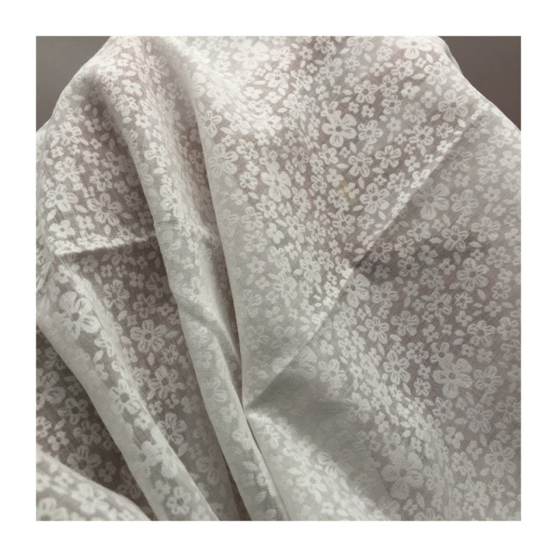 烧花面料 平纹棉布烧花提花小碎花女装连衣裙R上衣夏季薄涤棉布