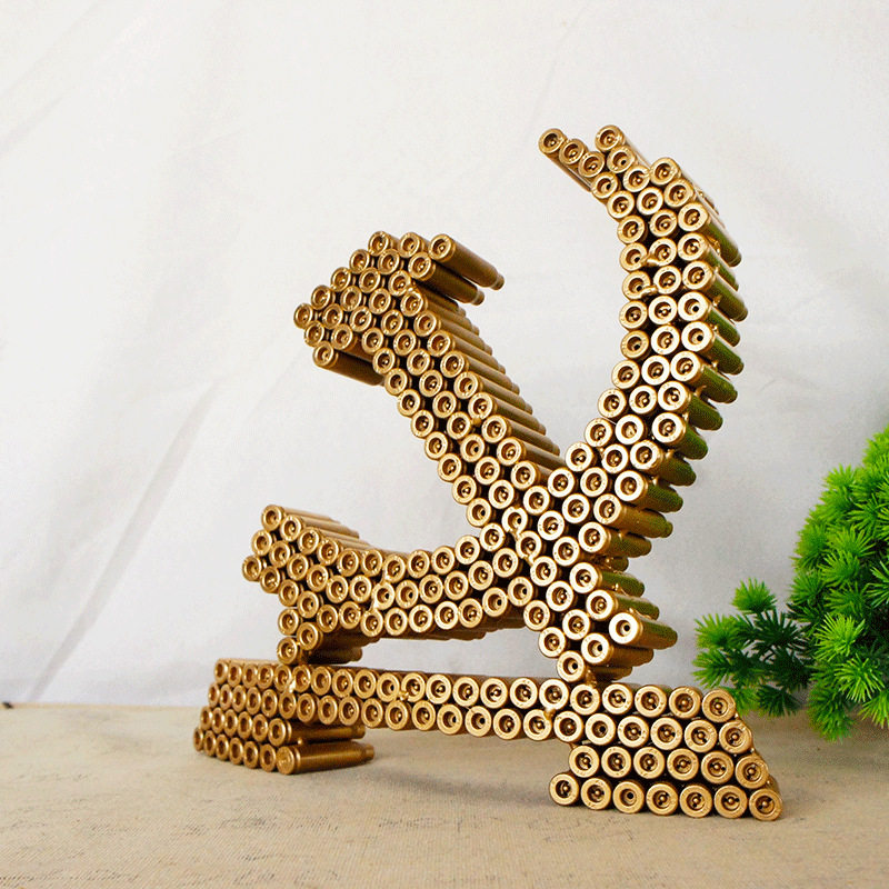 手工电焊党徽模型摆件工艺品家居办公室装饰品爱国爱党爱人民礼物