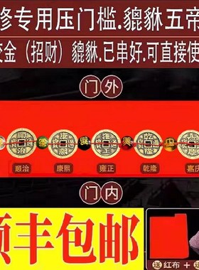 五帝钱放门口新房装修真正宗加厚入户门地下铺地砖五个铜钱铺门