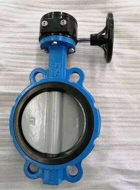 手动蜗轮手柄球墨铸铁对夹软密封蝶阀D371X-10Q DN10P0 150 200 3