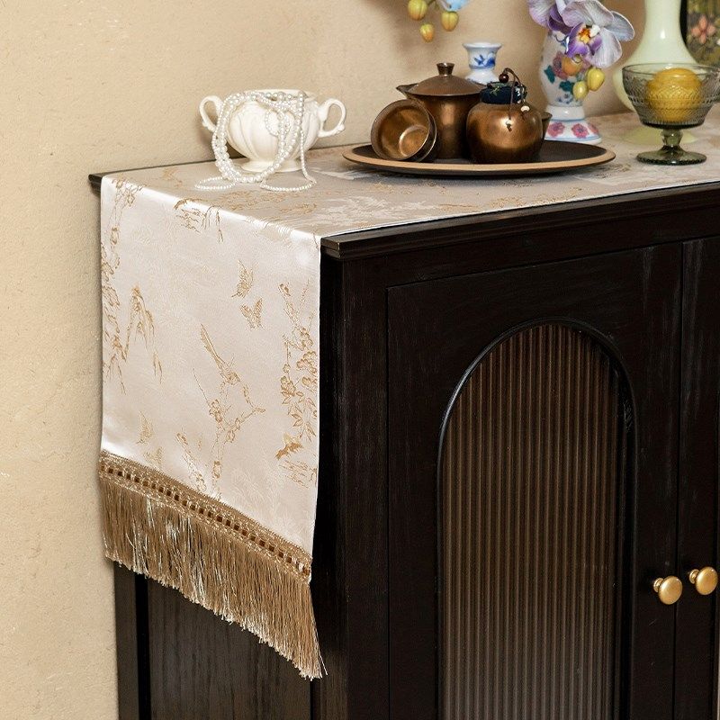 现代中式桌旗古典高级感刺绣茶几台布茶旗电视柜桌布斗柜边柜盖布,居家布艺,桌旗,淘宝优惠券,粉丝福利购,淘宝优惠卷