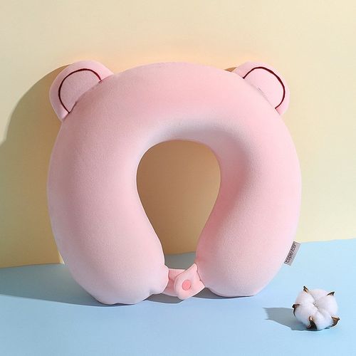 记忆棉型枕 字母刺绣短绒弹力超柔 太空记忆棉海绵颈枕型枕