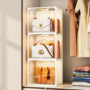 包包收纳神器置物架防尘收纳柜子家用衣柜门后分层存放装小包包架