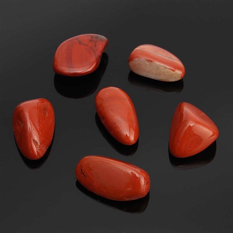 6Pcs 20mm-30mm Red Jasper Tumble Stones Polished Stone Heali