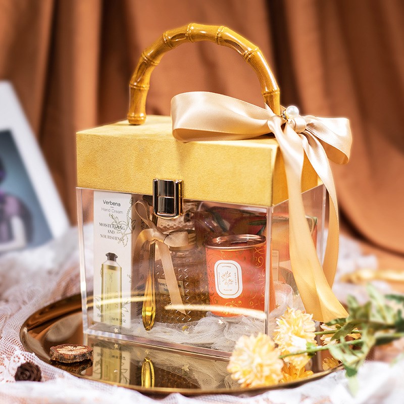 手提亚克力婚g礼伴手礼伴娘结婚闺蜜回礼盒网红空盒化妆品礼盒ins