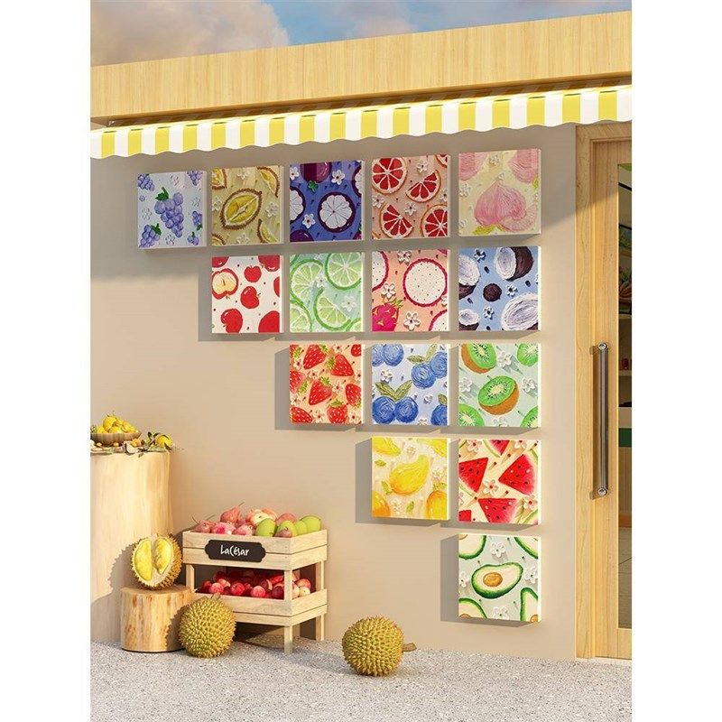 网红水果店墙面装饰布置捞用品大全广告牌贴纸摆件海报打卡背景画,家居饰品,文化墙贴,淘宝优惠券,粉丝福利购,淘宝优惠卷