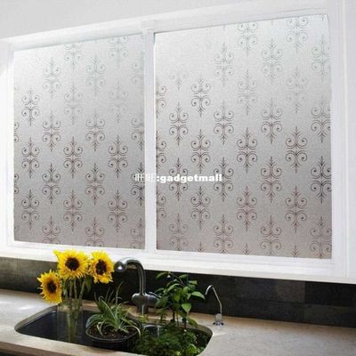 速发PVC Windows Glass Film 45*200cm Flower Design Opaque Pro