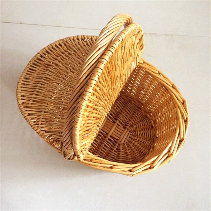 柳编野餐篮户外水果采摘蓝提篮子藤编收纳筐礼品包装带盖手工制品,收纳整理,其他收纳篮,淘宝优惠券,粉丝福利购,淘宝优惠卷
