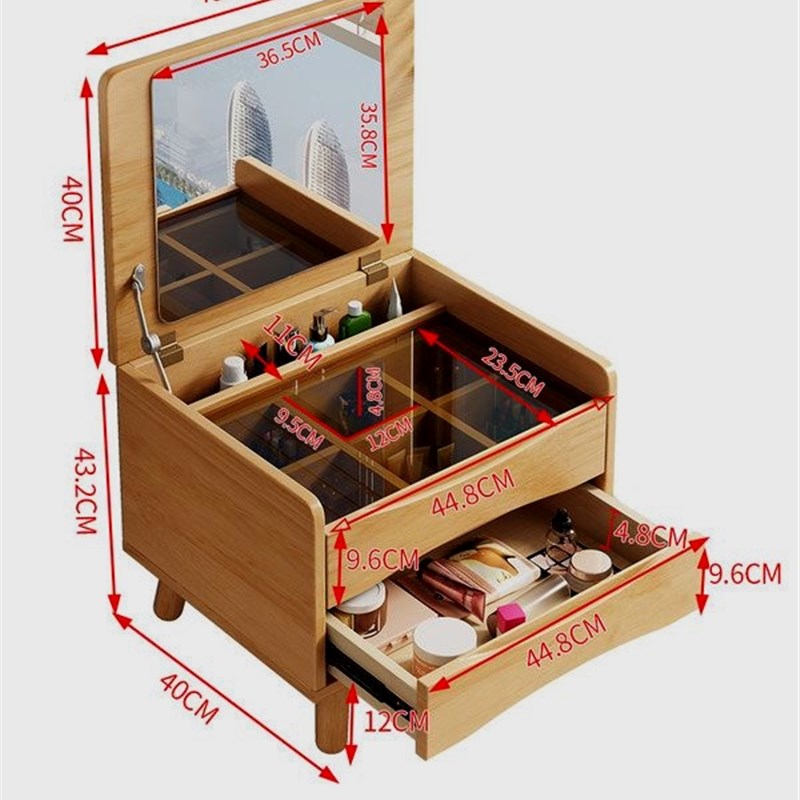 梳妆台飘窗专用飘窗专用带灯化妆桌梳妆台实木北欧现代简约小户型