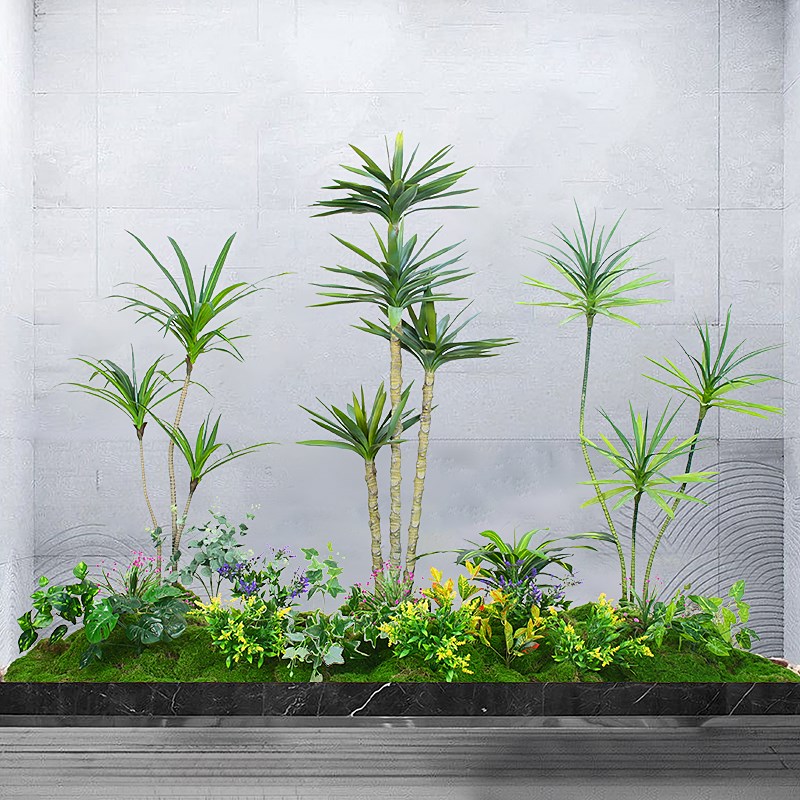 景观仿真树装饰仿真绿植造景组合禅意风仿生假植物室内楼梯下落地