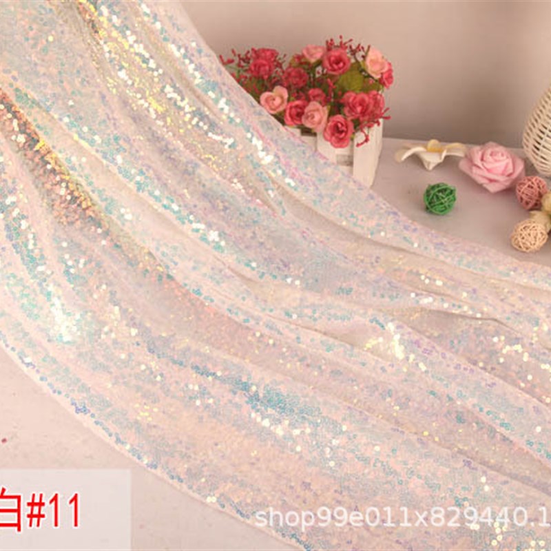 网布底3毫米亮片布料婚庆装w饰拍摄背景礼服舞台桌布装饰服装面料