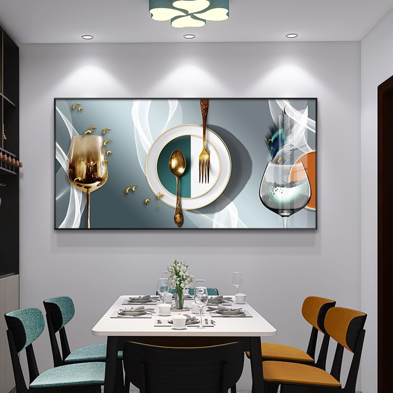 免费安装餐厅装饰画餐桌挂画饭厅背景墙壁画酒杯花卉水果时尚画图片