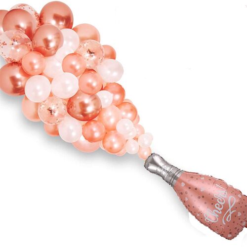 Champagne Bottle Balloon Garland Rose Gold Arch Kit Birthday