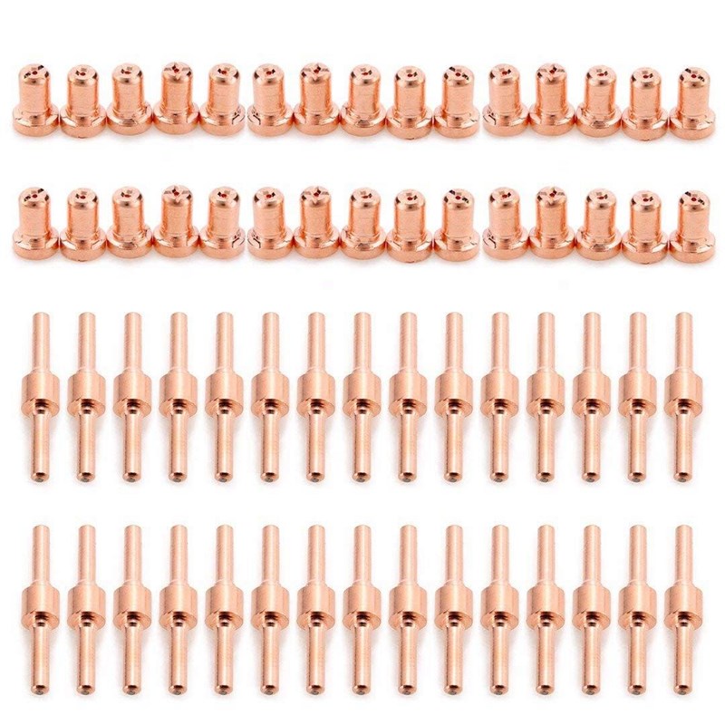 60 PCS Red Copper Extended Long Plasma Cutter Tip Electrodes