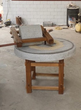 老式石碾子家用石磨手推幼儿园体验复古怀旧民宿景区公园摆件压面