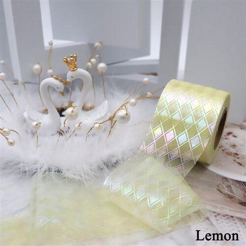 小众高货6cm 8cm Iridescent Tulle Ribbon 25Yards Shiny Diamon