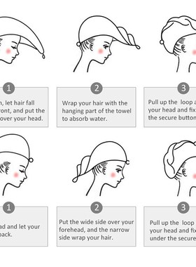 Microfiber Wisp Dry Head Hair Towel for Women Adult Bathroo