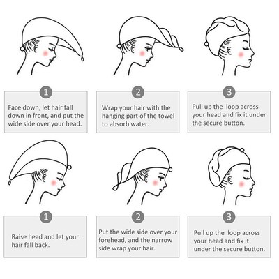 Microfiber Wisp Dry Head Hair Towel for Women Adult Bathroo