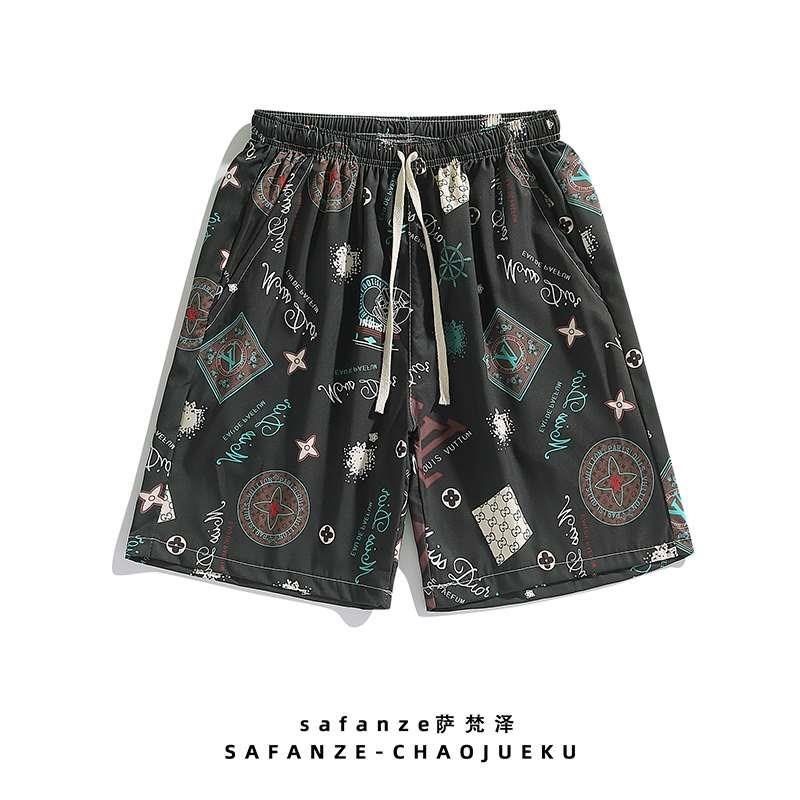 泳裤男五分裤速干中长款时尚平游C角沙滩宽松泳裤成人大码男士新