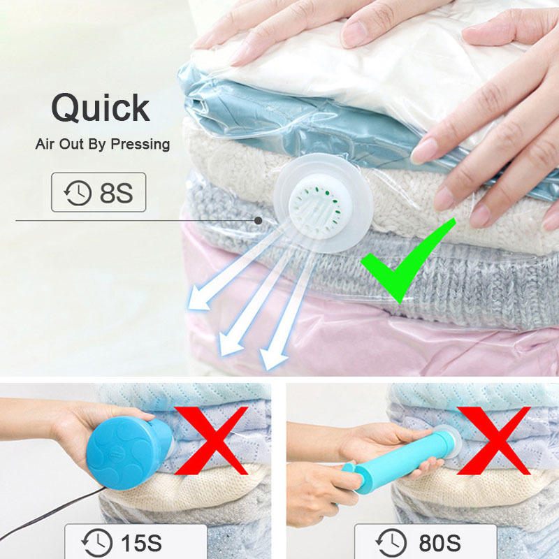 No Pump Needed Vacuum Storage Bags for Clothes Blankets Com