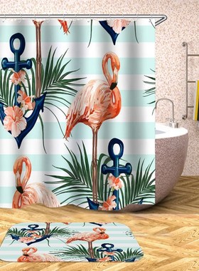Shower Curtains Bathroom Flamingo Waterproof Animals Polyest