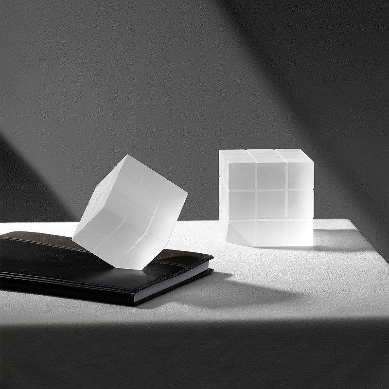 魔方摆件办公室书房桌面玄关高级感小众几何北欧轻奢艺术装饰