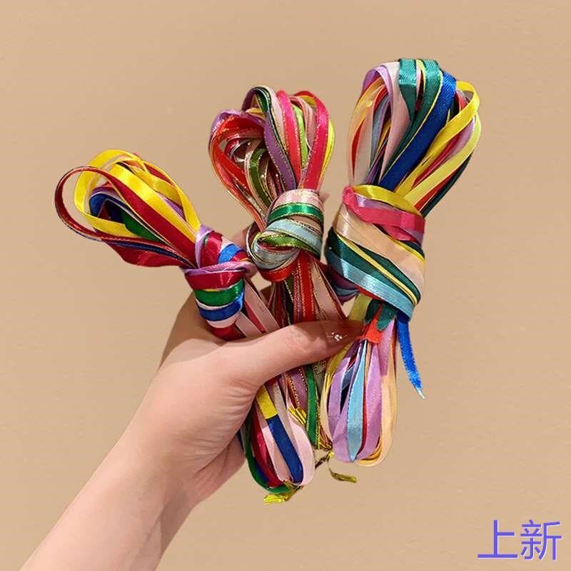 编发彩绳脏脏辫头绳发绳神器丝带头发头饰儿童彩色七彩发饰彩新款