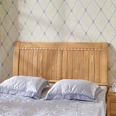 松木橡木榆木床头靠背北欧实木床头板中式雕花卧室硬床板1.51.8米