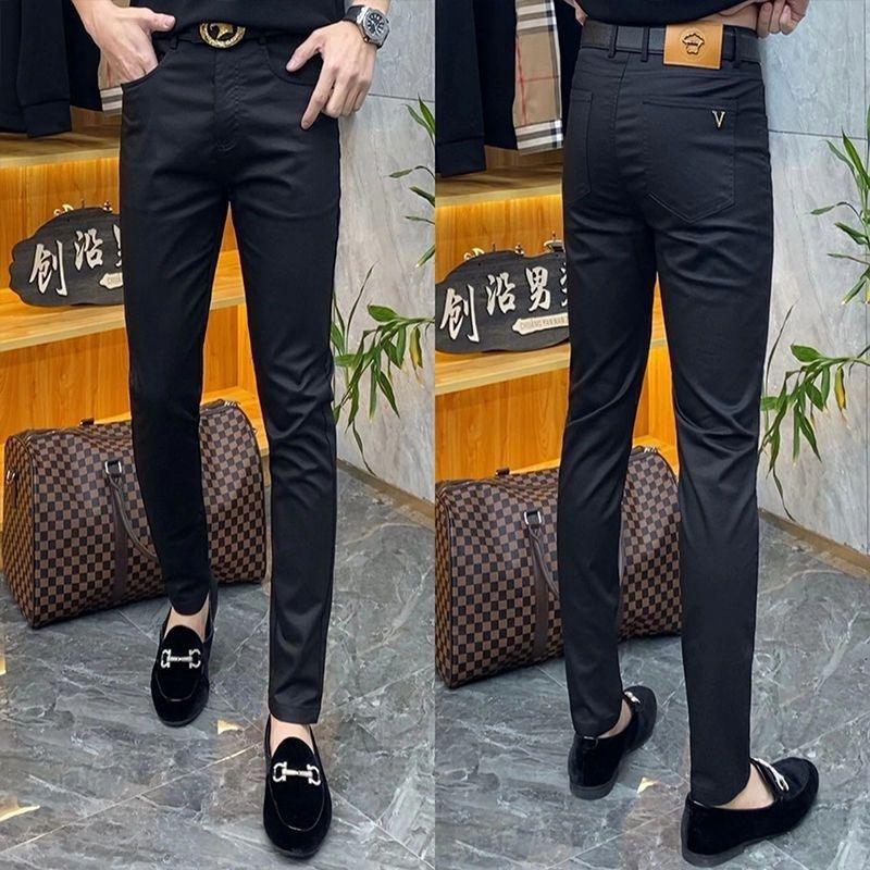 2024夏季韩版男士束腿裤弹力男款显瘦潮流休闲裤修身小脚九分男裤,男装,休闲裤,淘宝优惠券,粉丝福利购,淘宝优惠卷